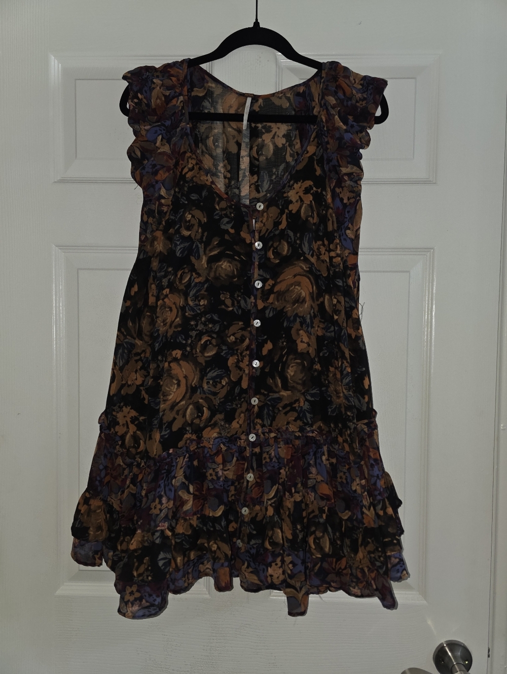 Moving Sale! { Free People Sheer Dark Floral Dress With Black Lining Size XS